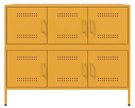 Meuble de rangement 6 portes en acier Klavin 100 cm - Style Industriel