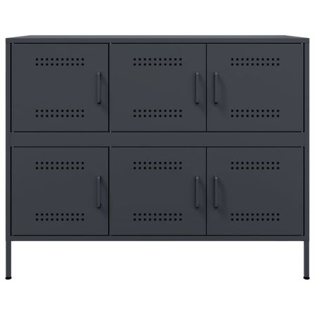 Meuble de rangement 6 portes en acier Klavin 100 cm - Style Industriel