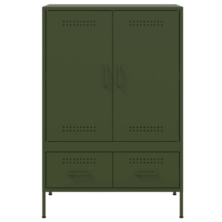 Meuble de rangement haut 2 portes 2 tiroirs en acier Klavin 68 cm - Style Industriel