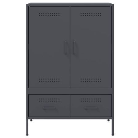 Meuble de rangement haut 2 portes 2 tiroirs en acier Klavin 68 cm - Style Industriel