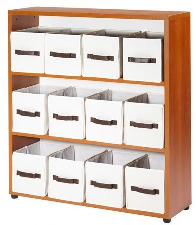 Meuble de rangement Merisier 12 paniers H 111