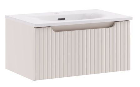 Meuble de salle de bain suspendu SKY taupe avec vasque encastrée