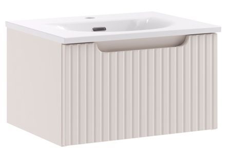 Meuble de salle de bain suspendu SKY taupe avec vasque encastrée