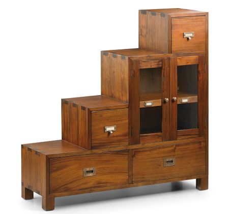 Meuble échelle en bois d'acajou massif FALKANE