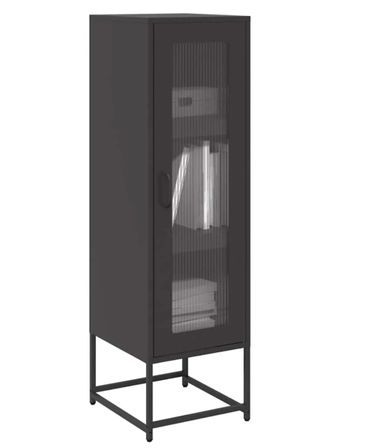 Meuble haut de rangement 1 porte 3 niveaux en métal Geko 36 cm - Style Industriel