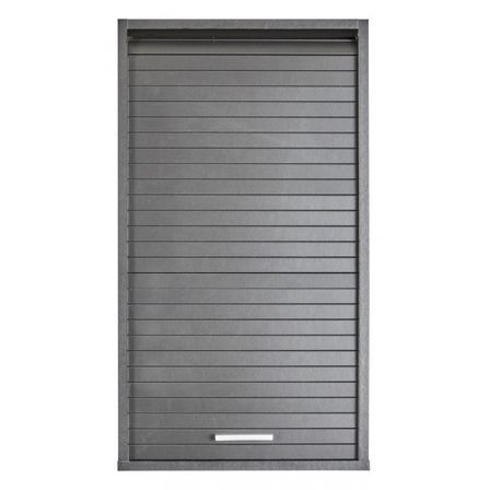 Meuble mural cuisine noir KUMA 40 cm – Élément haut avec rideau et étagères modulables