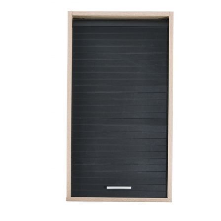 Meuble mural cuisine noir KUMA 40 cm – Élément haut avec rideau et étagères modulables
