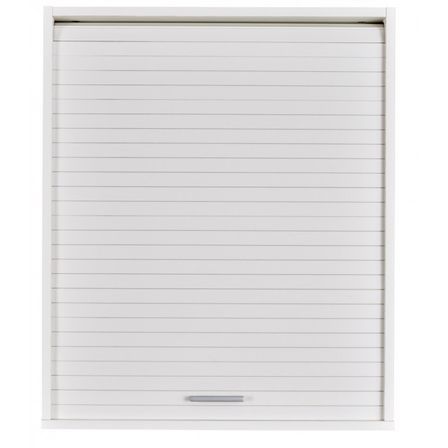 Meuble mural de cuisine blanc à rideau KUMA 60 cm – Élément haut avec étagères réglables