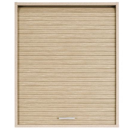Meuble mural de cuisine chêne clair KUMA 60 cm – Élément haut avec rideau et étagères ajustables
