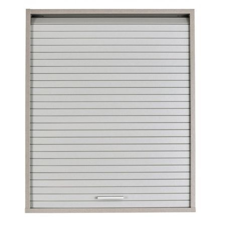 Meuble mural de cuisine gris à rideau KUMA 60 cm – Élément haut avec étagères réglables