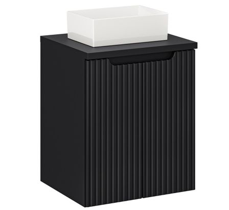 Meuble salle de bain suspendu 2 portes NOVA 50 cm avec vasque blanche GAJA – Élégance minimaliste et gain de place