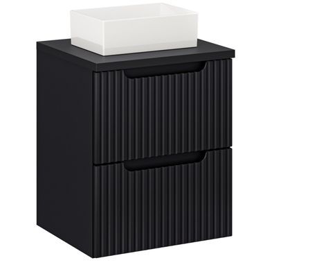 Meuble salle de bain suspendu 2 tiroirs NOVA 50 cm avec vasque blanche GAJA – Élégance minimaliste et gain de place
