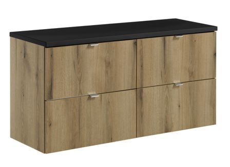 Meuble salle de bain suspendu 4 tiroirs NOVA OAK 120 cm