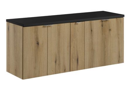 Meuble salle de bain suspendu 5 portes NOVA OAK 140 cm