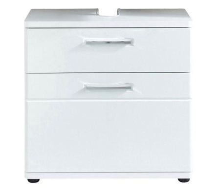 Meuble sous vasque 1 porte 1 tiroir mélaminé blanc Micko