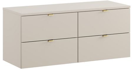 Meuble sous vasque suspendu DALIA Cachemire 120 cm avec plan de travail – 4 tiroirs