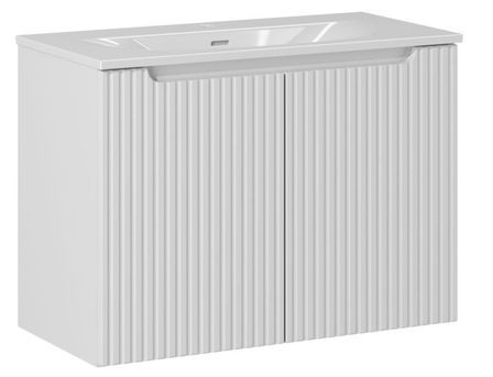 Meuble suspendu 2 portes avec vasque encastrée NOVA