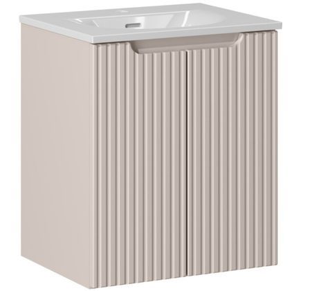 Meuble suspendu 2 portes avec vasque encastrée NOVA