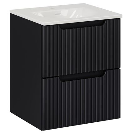 Meuble suspendu 2 tiroirs avec vasque encastrée NOVA