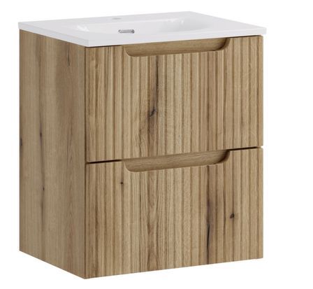 Meuble suspendu 2 tiroirs avec vasque encastrée NOVA
