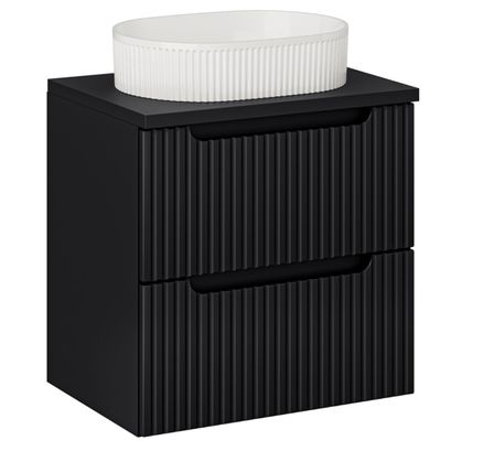 Meuble suspendu 2 tiroirs avec vasque ovale blanche NOVA
