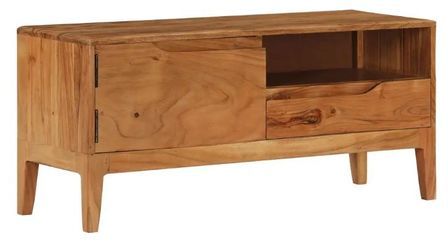 Meuble TV 1 porte 1 tiroir acacia massif clair Sokina