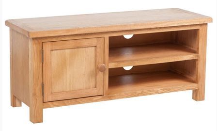 Meuble TV 1 porte 2 niches chêne clair Candice