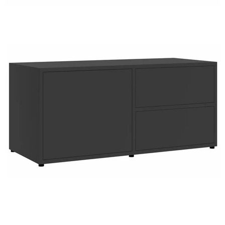 Meuble TV 1 porte 2 tiroirs bois gris Ressi 80 cm