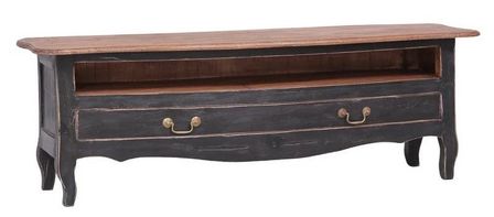 Meuble TV 1 tiroir bois de récupération blanc Lommi 120 cm