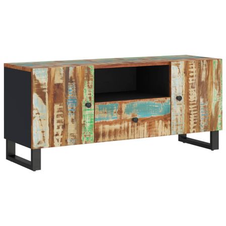 Meuble TV 105x33,5x46 cm bois de récupération et d'ingénierie