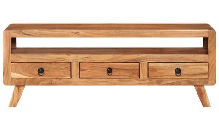 Meuble TV 110x30x40 cm Bois d'acacia massif 2