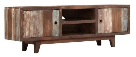 Meuble TV 2 niches 2 portes acacia massif multicolore Mawir