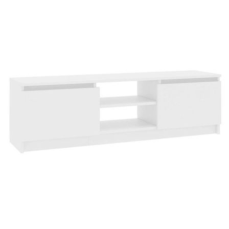 Meuble TV 2 portes bois blanc Conan 120 cm