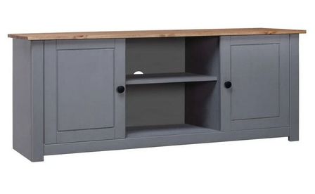 Meuble TV 2 portes en bois de pin massif Autika 120 cm – Élégance rustique et polyvalence