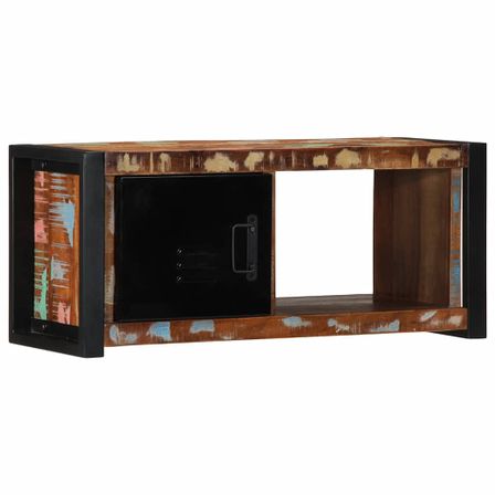 Meuble TV 80x30x35 cm bois massif de récupération