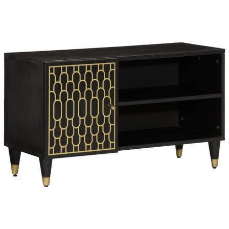 Meuble TV 80x31,5x46 cm bois massif de manguier