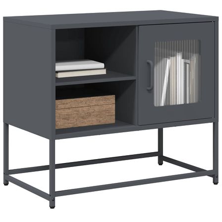 Meuble TV anthracite 68x39x60,5 cm acier