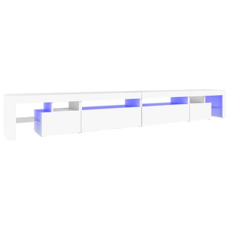 Meuble TV avec lumières LED Blanc 290x36,5x40 cm