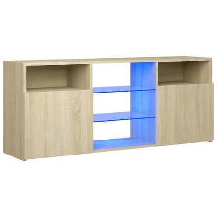 Meuble TV avec lumières LED Chêne sonoma 120x30x50 cm