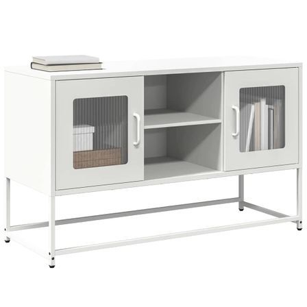 Meuble TV blanc 100,5x39x60,5 cm acier