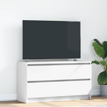 Meuble TV blanc 100x35x54 cm bois d'ingénierie