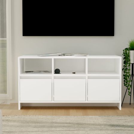 Meuble TV Blanc 102x37,5x52,5 cm Bois d'ingénierie