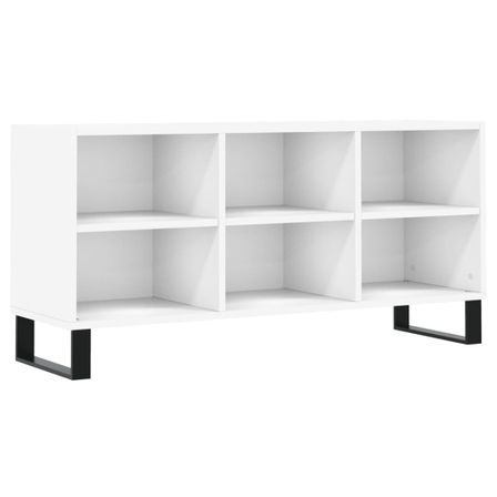 Meuble TV blanc 103,5x30x50 cm bois d'ingénierie