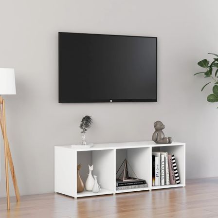Meuble TV Blanc 107x35x37 cm