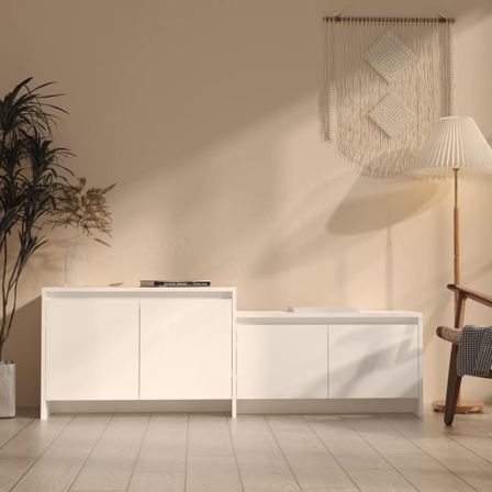 Meuble TV Blanc 146,5x35x50 cm