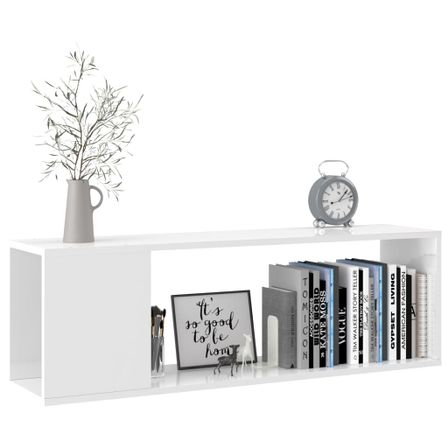 Meuble TV Blanc brillant 100x24x32 cm