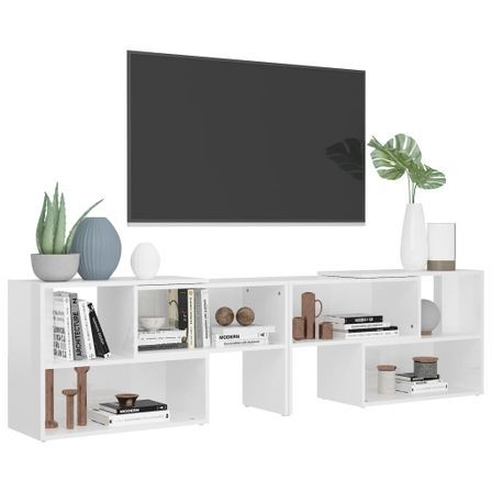 Meuble TV Blanc brillant 149x30x52 cm