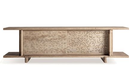 Meuble TV bois massif clair JACQUARD 220 cm – Design estudi{H}ac