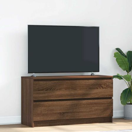 Meuble TV chêne marron 100x35x54 cm bois d'ingénierie