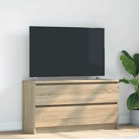 Meuble TV chêne sonoma 100x35x54 cm bois d'ingénierie